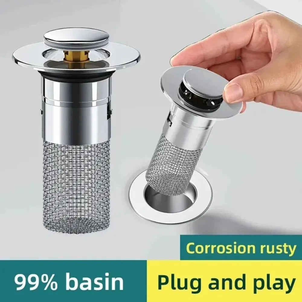 Sink Drain Plug™ Stainless Steel Washbasin Leak Plug