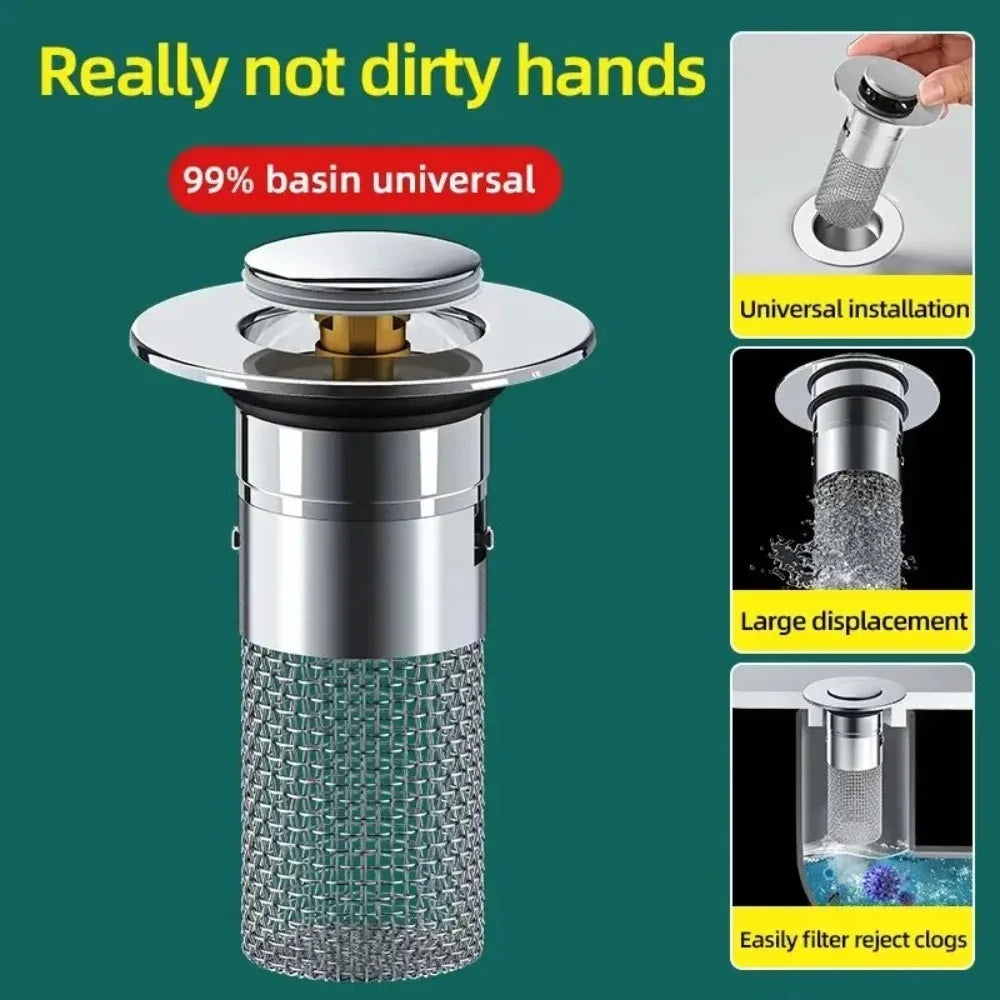 Sink Drain Plug™ Stainless Steel Washbasin Leak Plug